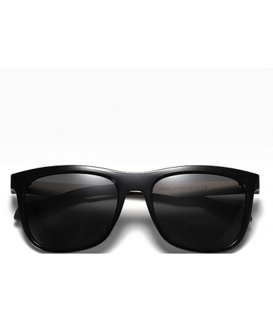 Square Uv400 Polarized Sunglasses Men Tr90 Male Sun Glasses for Driving Half Metal Man Gift - Black - C118Z60T3K7 $9.51