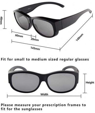 Oversized Polarized Flip Up Fitover Sunglasses- Wrap Around Oversized Glasses for Men and Women UV400 Protection - Black - CY...