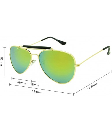 Aviator Classic Aviator Sunglasses Lightweight Metal Frame Polarized Lens - Style 2- Gold/Gold - C0195A760EG $25.58