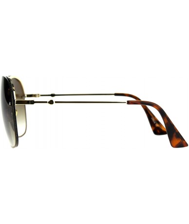 Rimless Womens Half Rim Sunglasses Glitter Edge Designer Fashion Shades - Gold (Brown) - CP18EIE2QEX $10.78