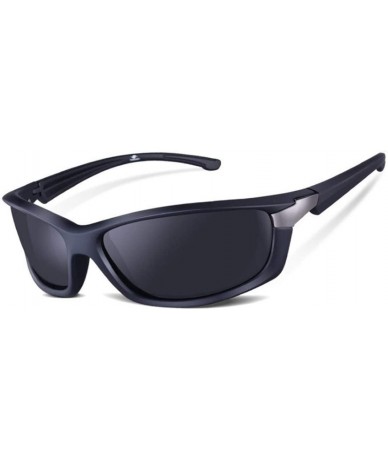 Sport Men Polarized Sunglasses Rectangle Driving Glasses Mirror Sport Mens Sun Protection Glasses for Men - Black - C618Y25G6...