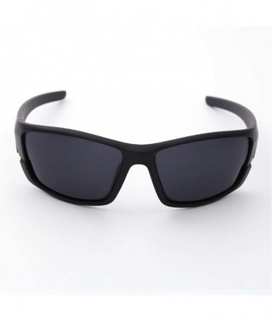 Sport Men Polarized Sunglasses Rectangle Driving Glasses Mirror Sport Mens Sun Protection Glasses for Men - Black - C618Y25G6...