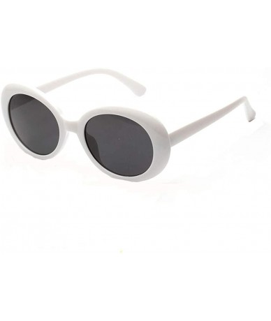Oversized Sunglasses for Women Round Vintage Sunglasses Retro Sunglasses Circle Eyewear Glasses UV 400 Protection - White - C...