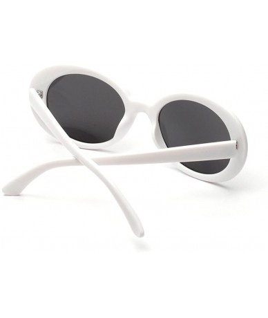 Oversized Sunglasses for Women Round Vintage Sunglasses Retro Sunglasses Circle Eyewear Glasses UV 400 Protection - White - C...