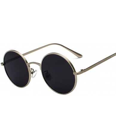 Aviator Women Retro Classic Punk Sunglasses Fashion Personality Men Vintage Metal Frame Mirrors Round Sun Glasses - 3 - CH198...