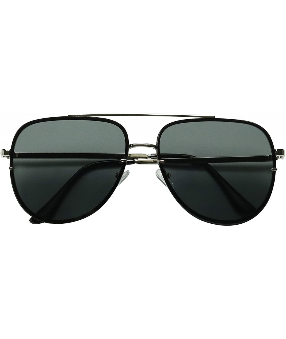 Retro Celebrity Style Flat Top Key Hole Aviator Sunglasses (Black) at  Amazon Women's Clothing store