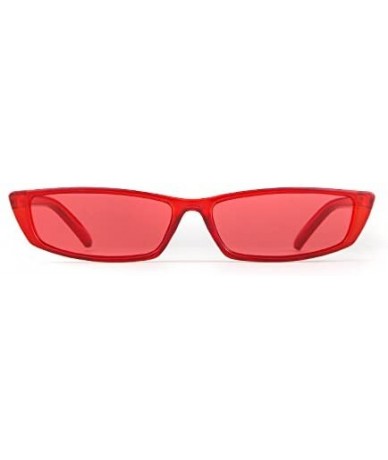 Goggle Rectangle Small Frame Sunglasses Fashion Designer Square Shades for Women - Red - CW18C5SWGAN $10.52