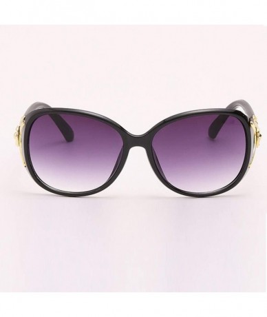 Aviator Polarized Sunglasses for Women Vintage Big Frame Sun Glasses Ladies Shades Rectangular Sunglasses - Black - CU199OO2E...