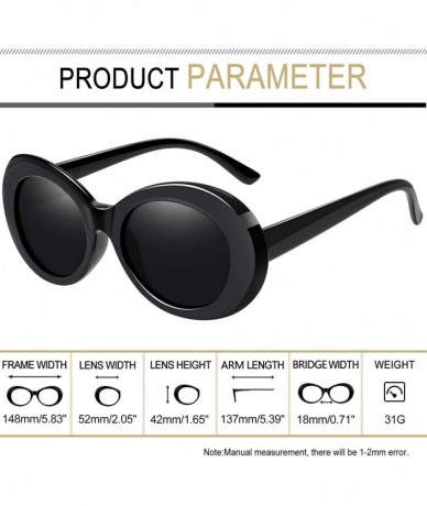 Square Polarized Sunglasses for Women Men - Retro Clout Sun Glasses with Oval Thick Frame - Black - C5189UMA7TT $20.94