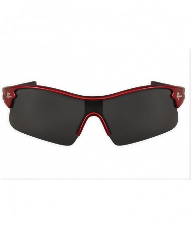 Sport Eyewear Landshark Sport Wrap Polarized Sunglasses - Red - CA1892AR9Q7 $18.31