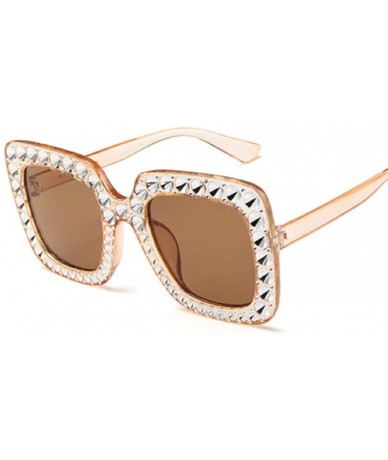 Square Womens Fashion Imitation Diamonds Cat Ear Square Classic Vintage Sunglasses - C - CP18CLAN8GG $9.06