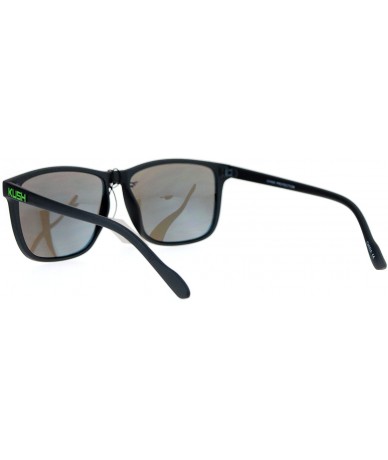 Sport Kush Color Mirror Thin Plastic Horn Rim Large Rectangular Sport Sunglasses - Teal Green - CQ12NG0LADT $11.71