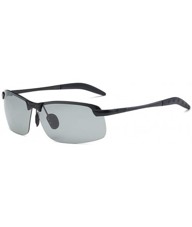 Rectangular Photochromic Polarized Sunglasses Sports Eyewear UV Protection Fishing Golf Goggles for Men - Black - CC18KR7SYQ5...