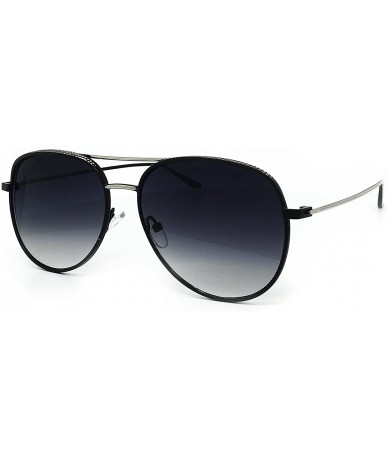 Aviator FV7108 Premium Oversized Flat Aviator Tinted Retro Sunglass Womens Mens - Metal - CV1854NYWZG $31.32