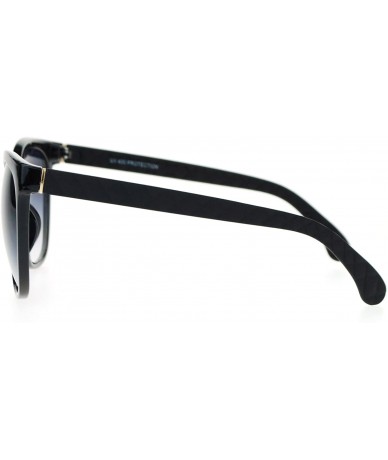 Rectangular Womens Matte Rubberized Temple Horned Style Butterfly Sunglasses - Black - CI121RDNQV5 $7.85