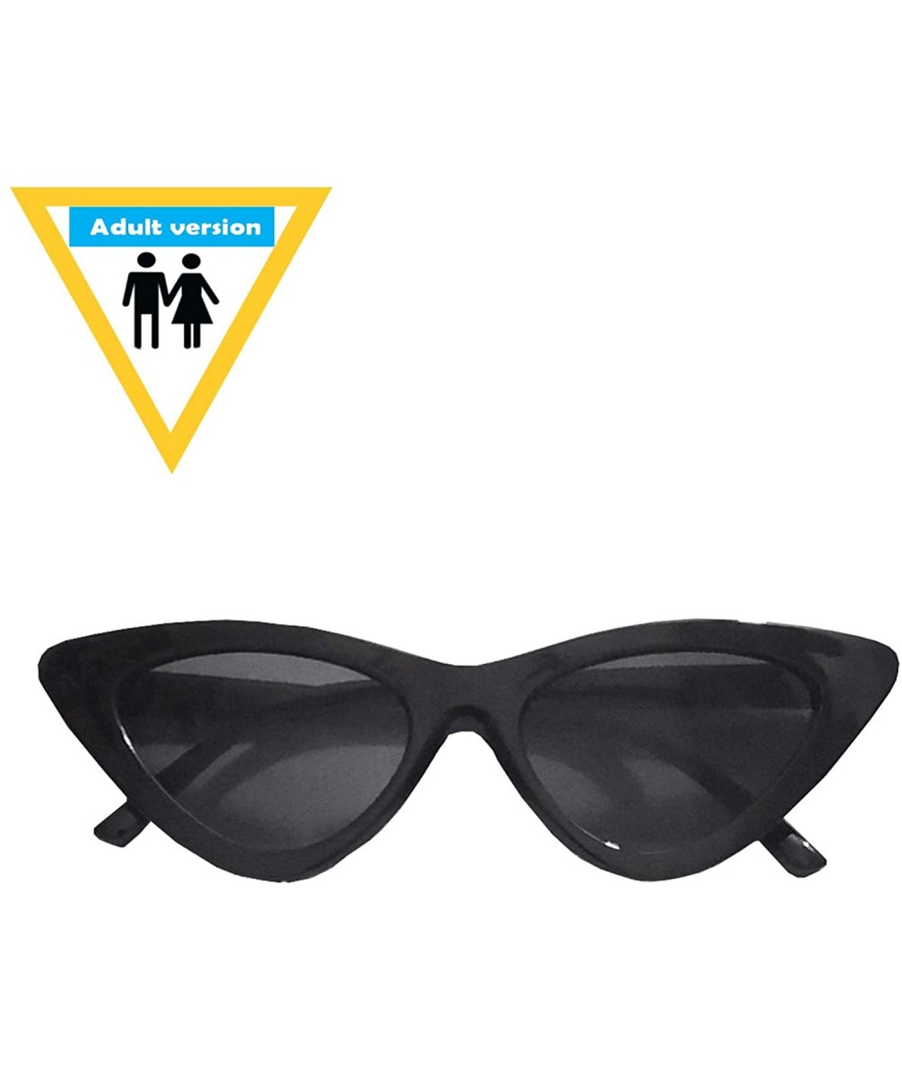 Goggle Retro Vintage Narrow Cat Eye Sunglasses for Women Clout Goggles - Black - CA18LTO33UD $7.56