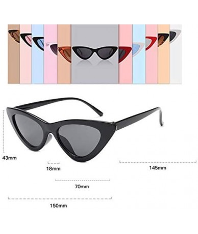 Goggle Retro Vintage Narrow Cat Eye Sunglasses for Women Clout Goggles - Black - CA18LTO33UD $22.67
