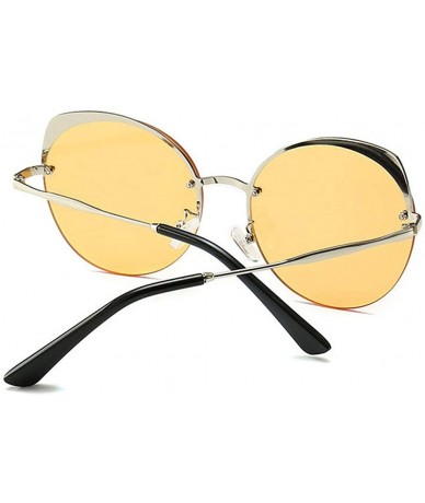 Round Fashion Round frame Lady Brand Designer Cat glasses Vintage men sun glasses UV400 - Orange - CO18S68379E $12.58