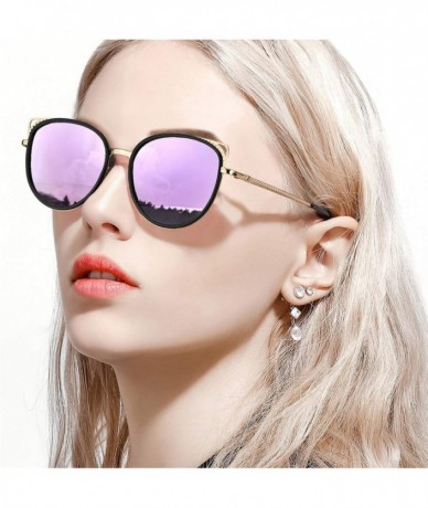 Cat Eye Women Cat Eye Mirrored Polarized Sunglasses Polarized UV400 Protection Stylish Eyewear for Outdoor - CF192DDOQZS $30.57