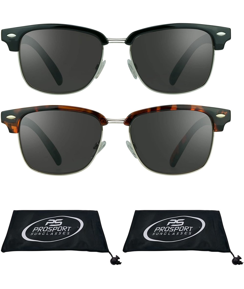 Round Classic Reading Sunglasses with Round Horn Rimmed Plastic Frame for Men & Women - Not Bifocal - CY18L9TUT0N $51.13