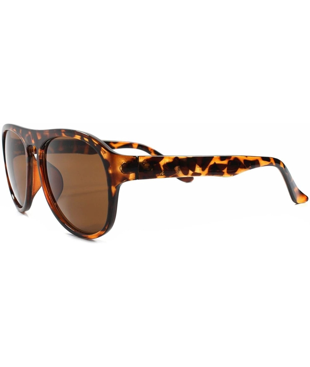 Aviator Classic Vintage Retro Fashion Urban Hip Look Mens Womens Sunglasses - Tortoise - CH18933RM0W $13.77