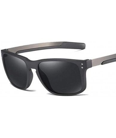 Aviator 45947 TR90 Polarized Light Square Sunglasses Men Women Fashion Shades C5 Black - C8 Blue - CK18YKSZKNA $11.22