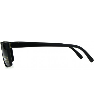 Rectangular Polarized Antiglare Rectangular Mod Minimal Mens Designer Sunglasses - Matte Black Green - C718C547SIH $15.17