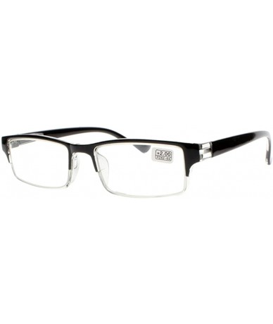 Rimless Computer Half Rimless Reading Glasses Spring Hinges Presbyopia Readers +1.0~+4.0 - Black - CL186ZUOA9O $9.46