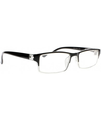 Rimless Computer Half Rimless Reading Glasses Spring Hinges Presbyopia Readers +1.0~+4.0 - Black - CL186ZUOA9O $9.46