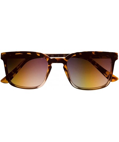 Rectangular Mens Sunglasses Plastic Rectangle Demi Crystal Fade Stripe PE79 1 - CS18CW6E5AC $27.48