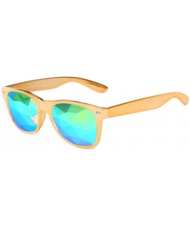Aviator Kaleidoscope Glasses Women Men Retro Diffracted Lens Holographic Red As Picteur - Gold - CI18YZOTCER $19.92