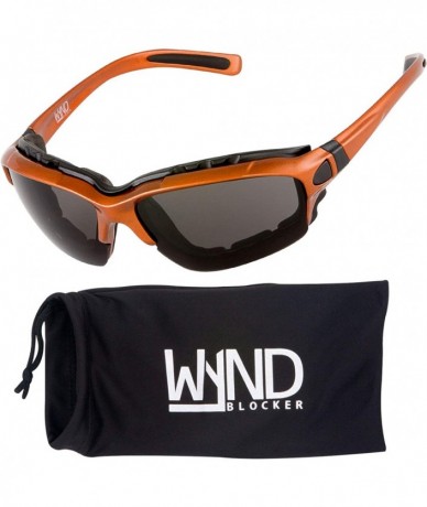 Wrap Polarized Motorcycle Riding Sunglasses Sports Wrap Glasses - Orange - Polarized Smoke - CY18DTMGS5M $22.87