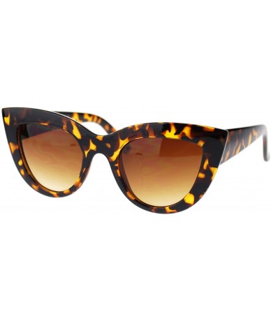 Cat Eye Diva Womens Nerdy Retro Hipster Thick Plastic Cat Eye Sunglasses - Tortoise - CA11N9PKUL9 $11.31