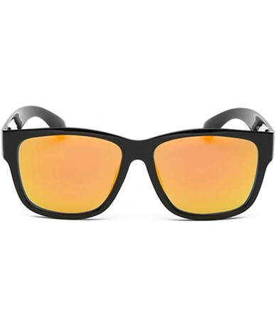Oval Vintage Unisex Polarized Hippie Sun Glasses For Men Women Frame Mirrored Flat Lens Sunglasses UV400 - C4194IDI8K5 $9.76