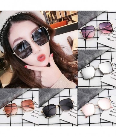 Square Reflective Sunglasses Polarized Oversized Colorful - Silver - CL196ICK202 $9.16