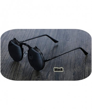 Round Steampunk Sunglasses Circular Double Glasses - CH19855OIAT $32.32