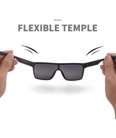 Square Men Polarized Oversized Sunglasses Flexible Frame Square Male Sun Glasses For Driving Goggle - C2black Gray - CS199QCT...