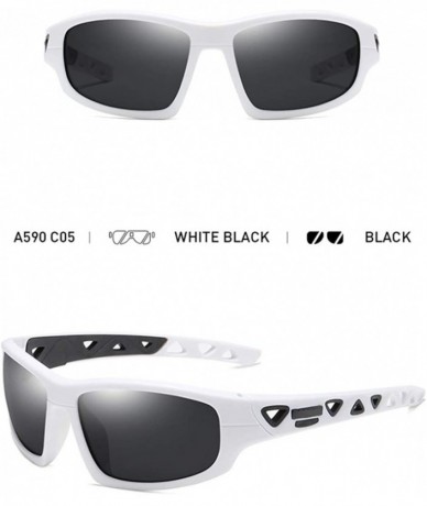 Rimless Mens Polarized Photochromic Sports Sunglasses Cycling Sun Glasses Eyewear - White Black 1 - C118YM4SZCQ $23.16