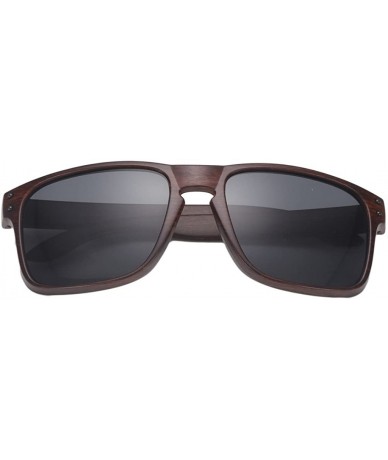 Wayfarer Classic Retro Sport Flash Mirror Wood Sunglasses UV400 - Brown/Black - C812IYUWO9J $36.97