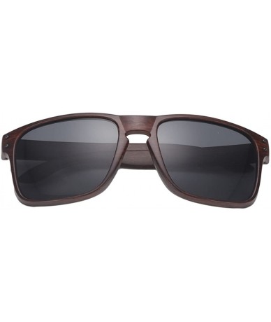 Wayfarer Classic Retro Sport Flash Mirror Wood Sunglasses UV400 - Brown/Black - C812IYUWO9J $22.48