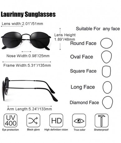 Round Retro Round Sunglasses Women Men Vintage Metal Frame Color Lens - Black Frame Grey Lens - CI198RC5C38 $25.18