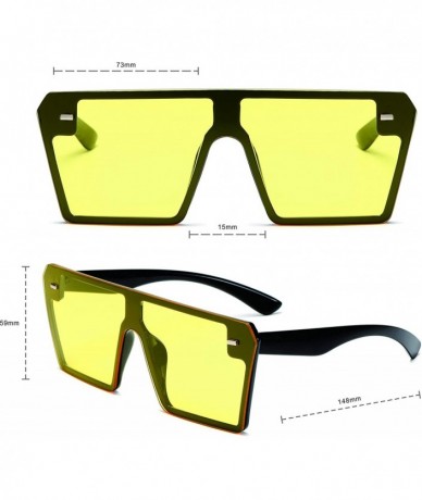 Oversized Classic Fashion Square Oversized Sunglasses for Women Men - Yellow - CT18XK0CU34 $7.70