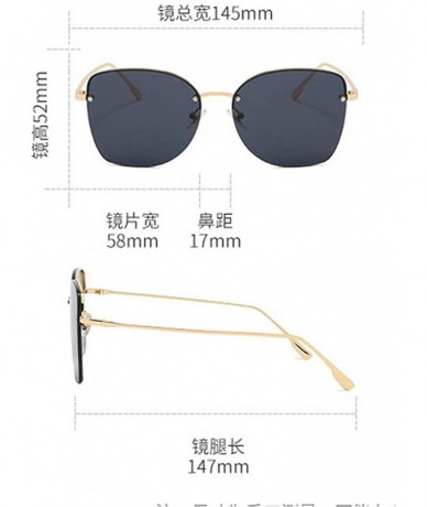 Square 2019 new rivet fashion half frame trend unisex brand designer sunglasses UV400 - Rose Gold - CR18AWNHMES $11.80