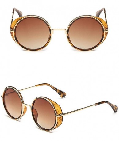 Oversized 2019 New Steampunk Sunglasses Women Brand Designer Oversized Outdoor Black Gray - Leopard Tea - CO18Y3NCDKM $18.91